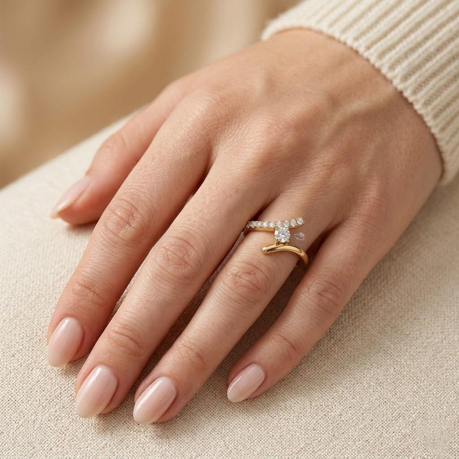 Elegant Halo Ring — view 4