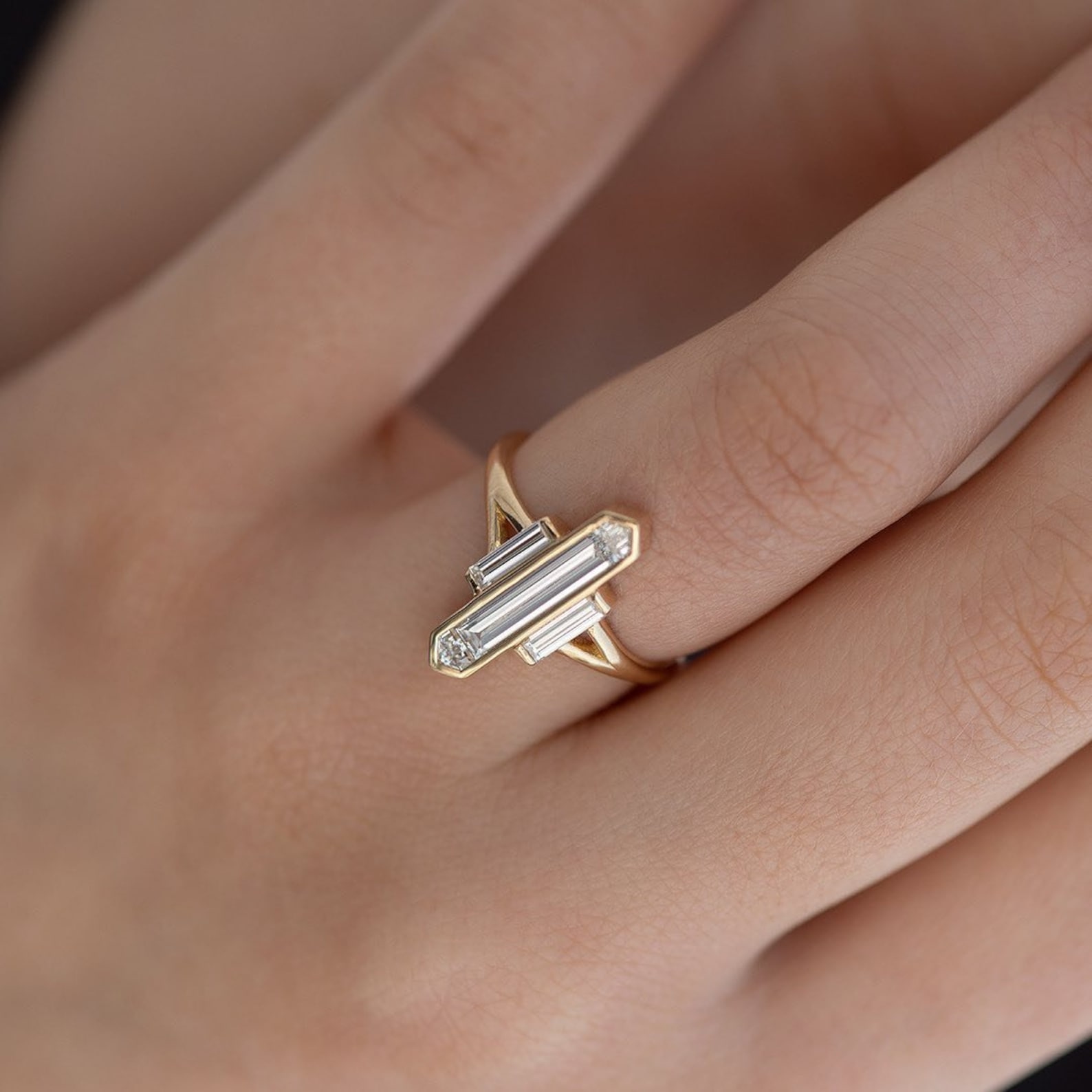 Layered Diamond Ring — view 3