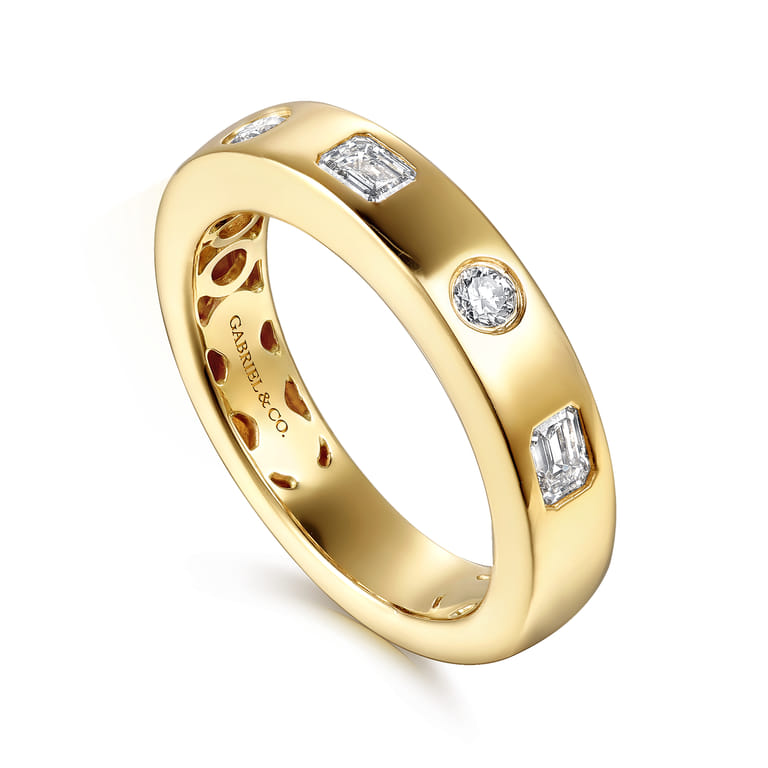Textured Diamond Band — view 2