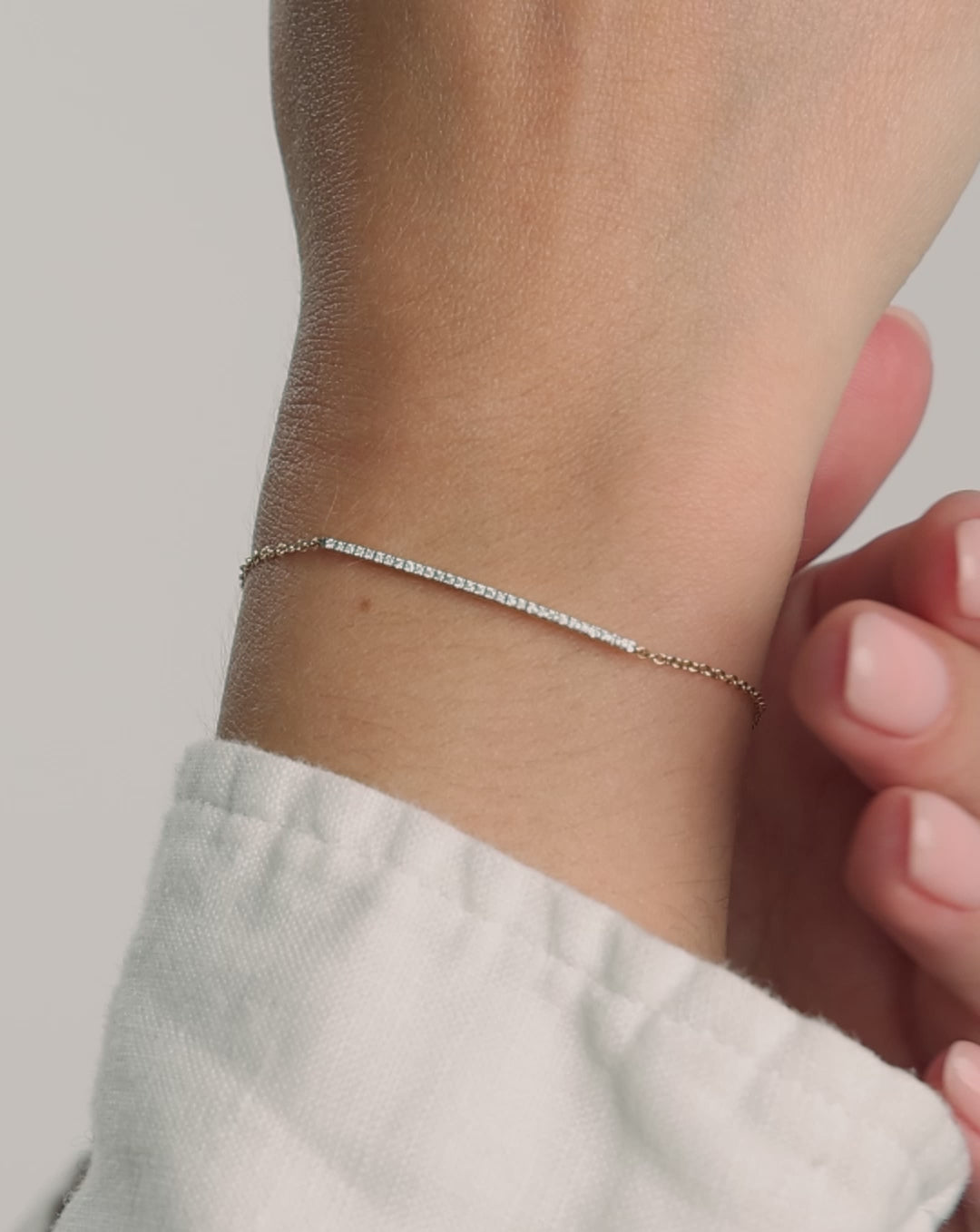 Fine Diamond Line Bracelet — view 2