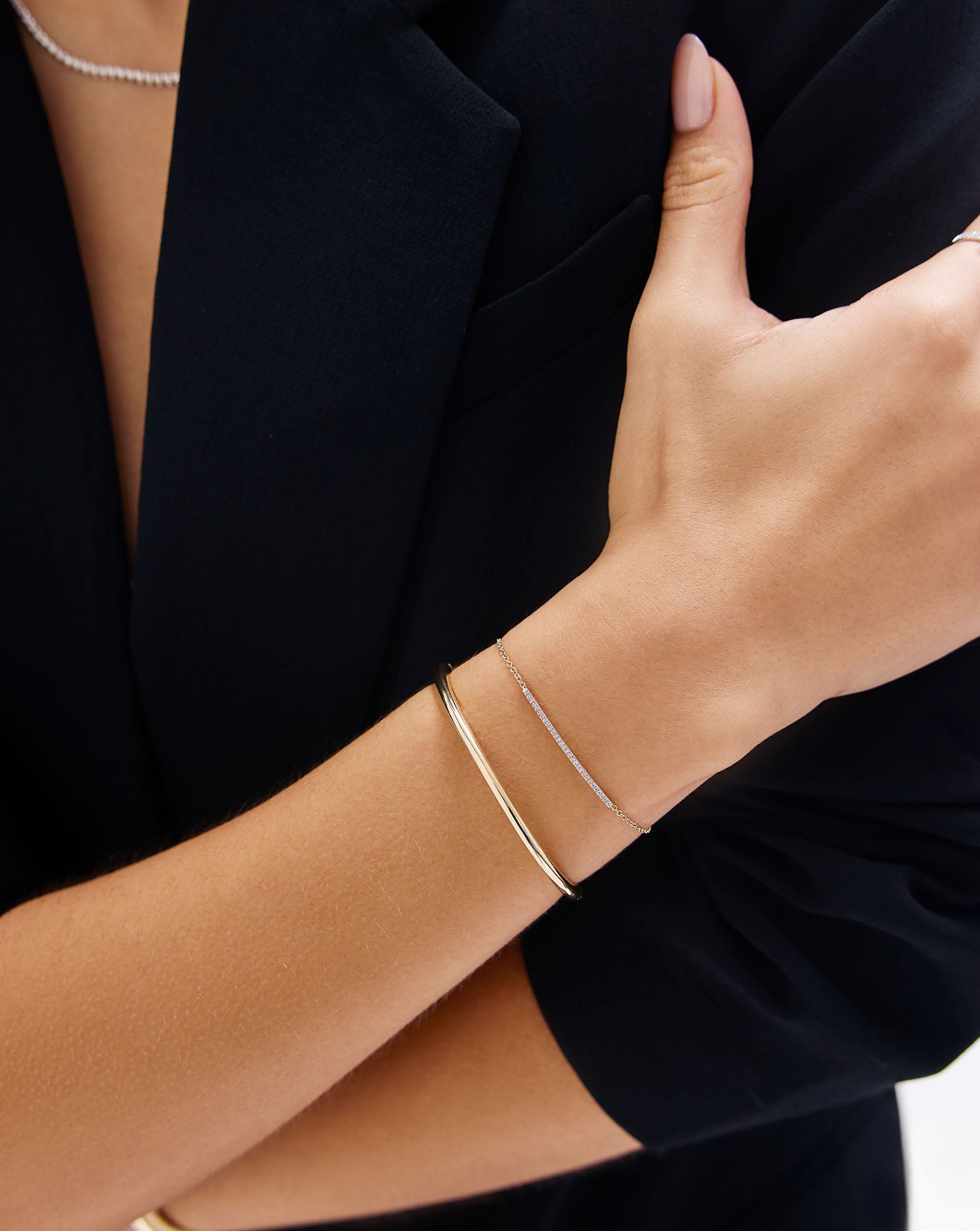 Fine Diamond Line Bracelet — view 3