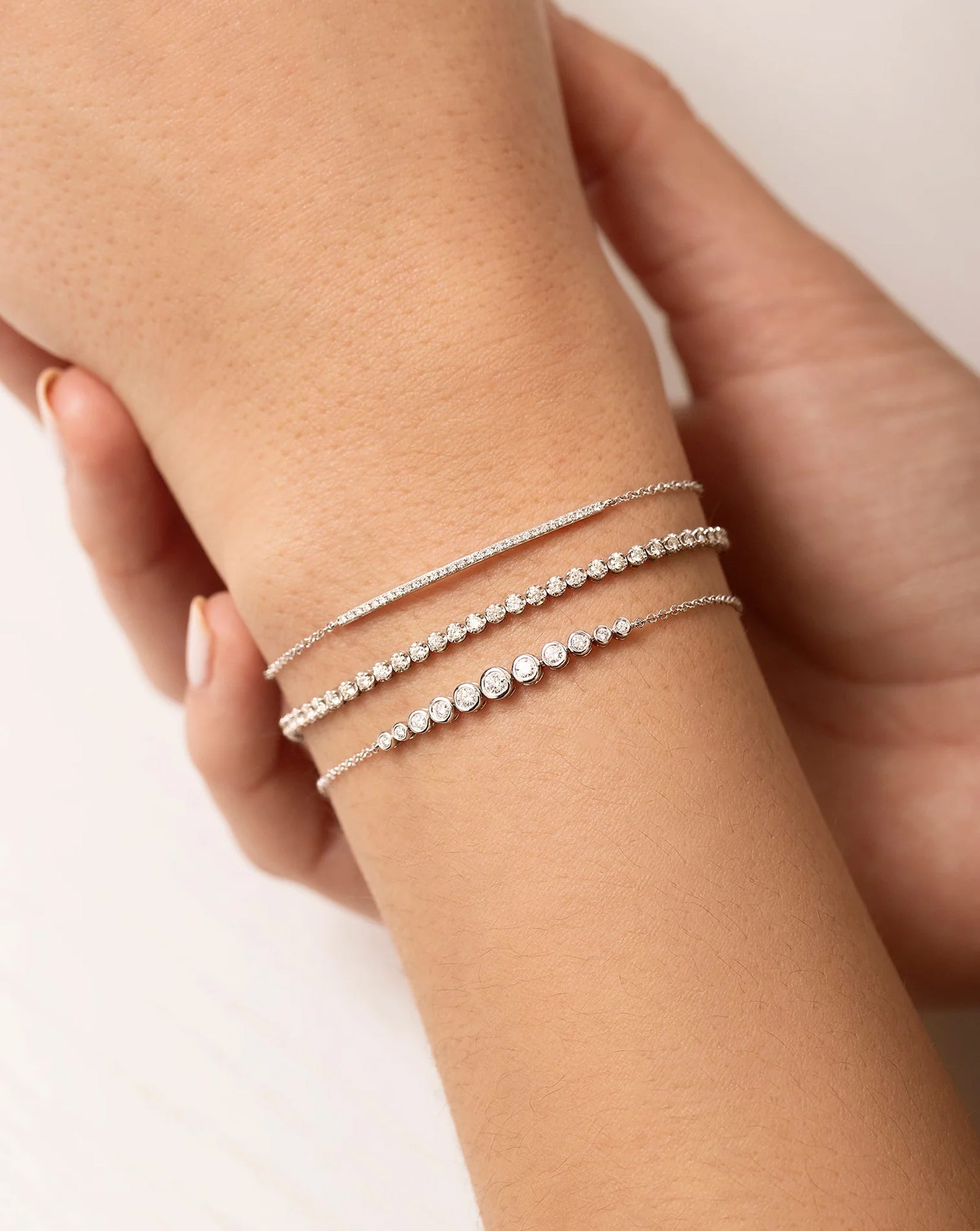 Fine Diamond Line Bracelet — view 4
