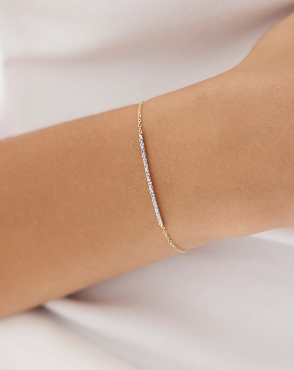 Fine Diamond Line Bracelet — view 5