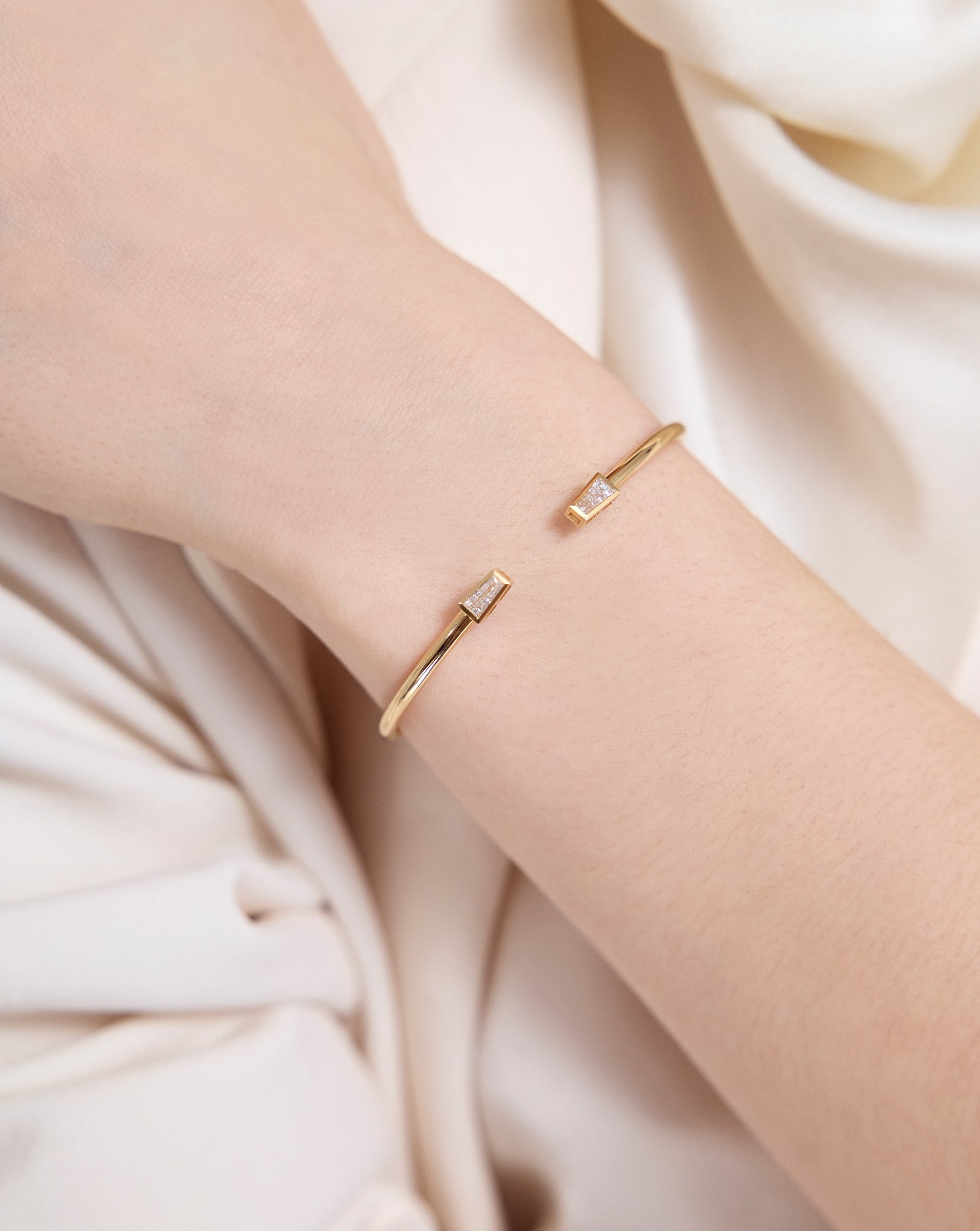 Sleek Diamond Cuff — view 2