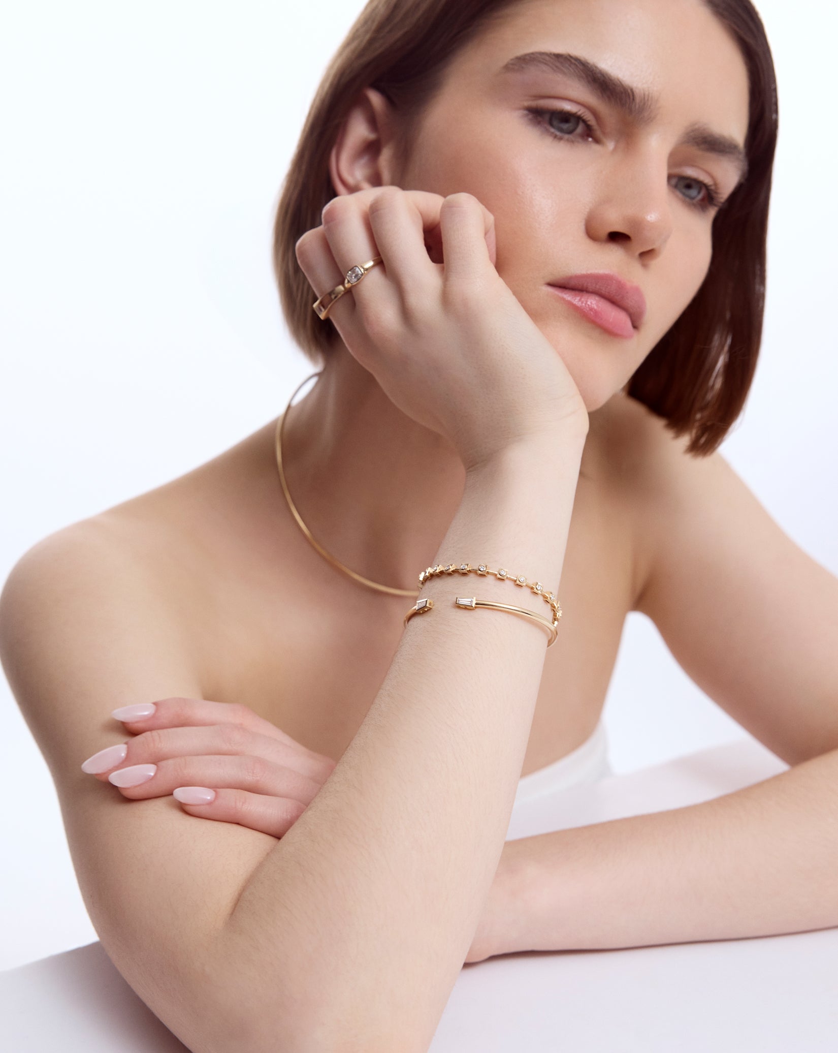 Sleek Diamond Cuff — view 3