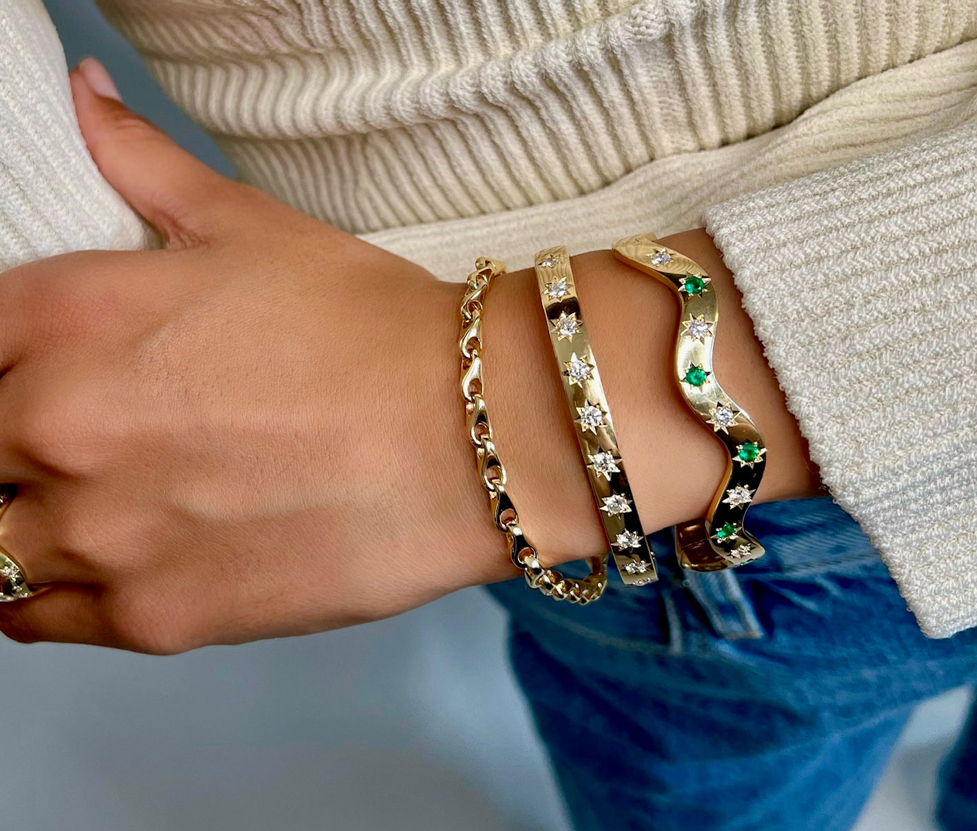 Classic Diamond Cuff — view 6