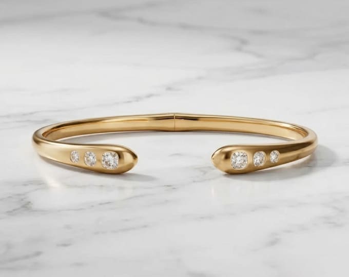 Modern Diamond Cuff — view 2