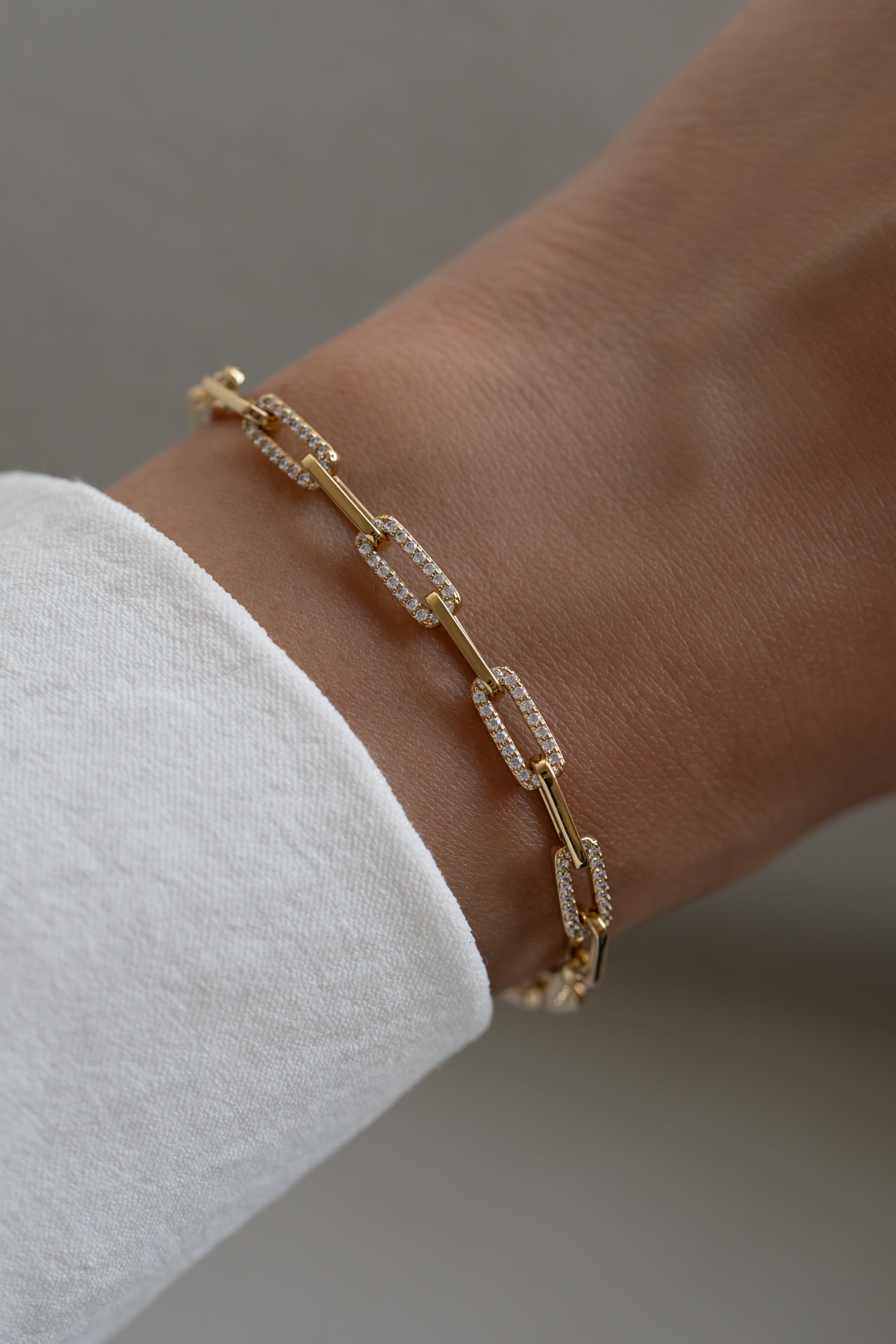 Fine Diamond Chain Bracelet — view 6