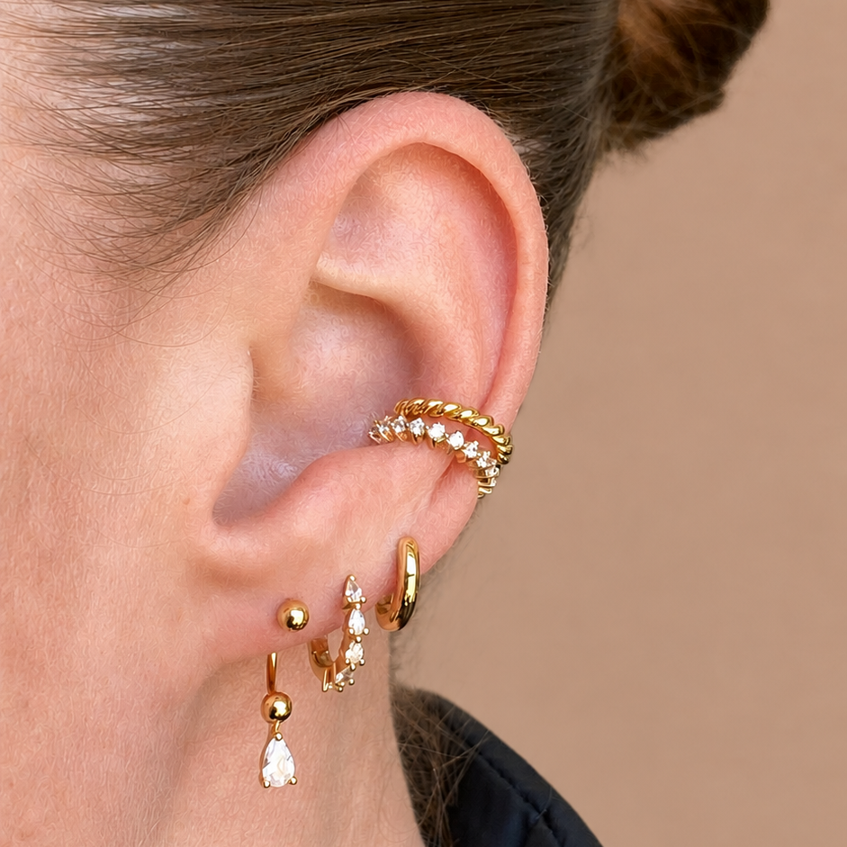 Medium Diamond Hoop — view 2