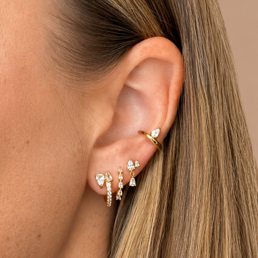 Medium Diamond Hoop — view 3