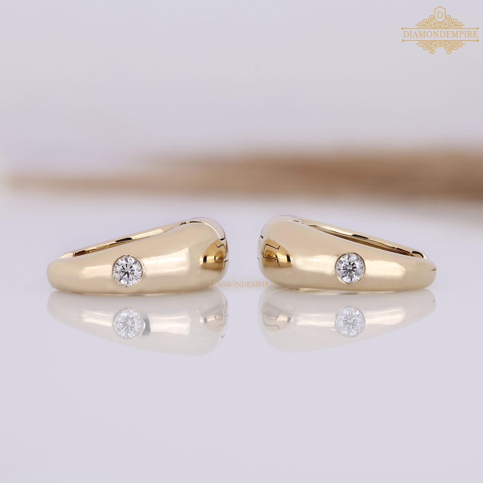 Slim Diamond Hoop — view 5