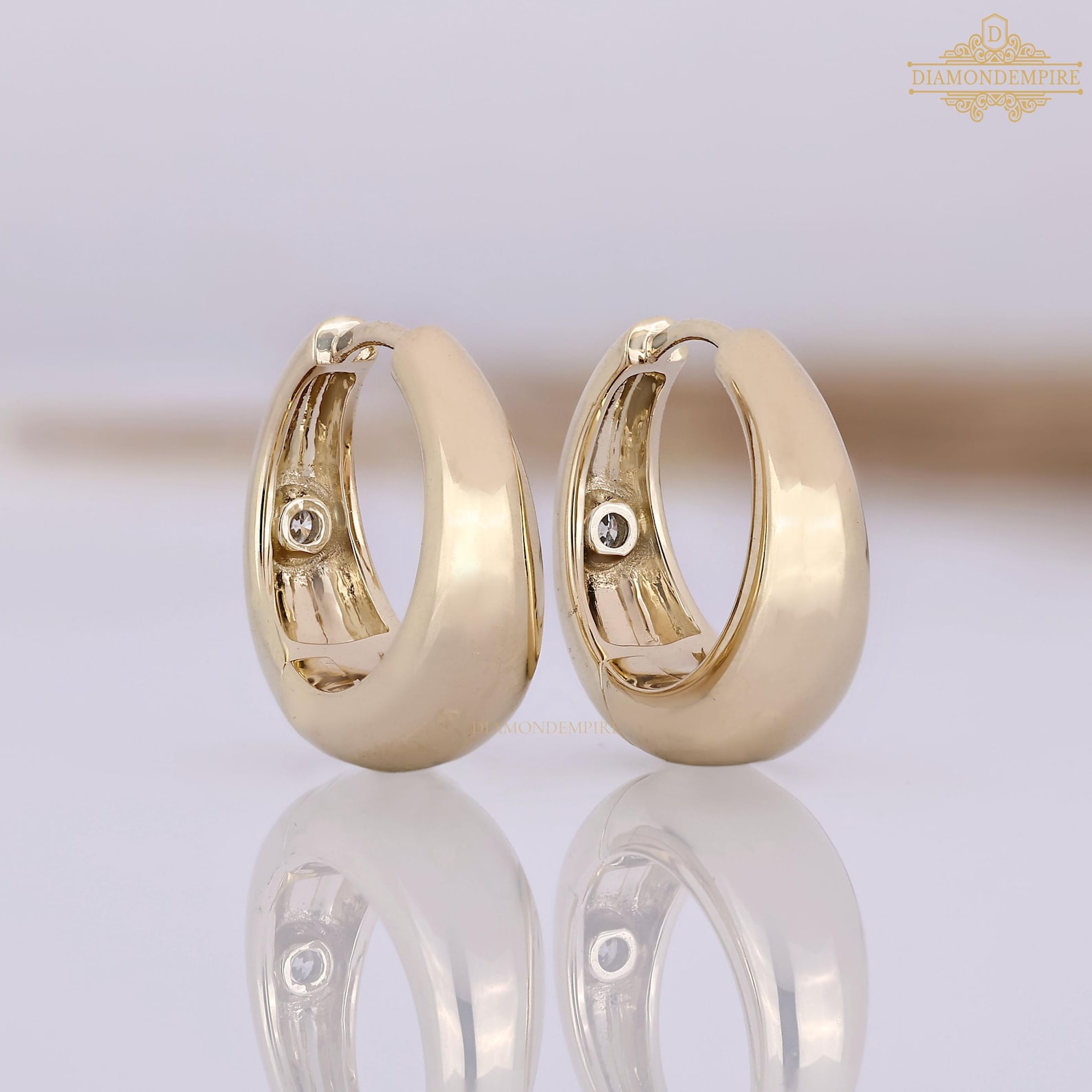 Slim Diamond Hoop — view 6