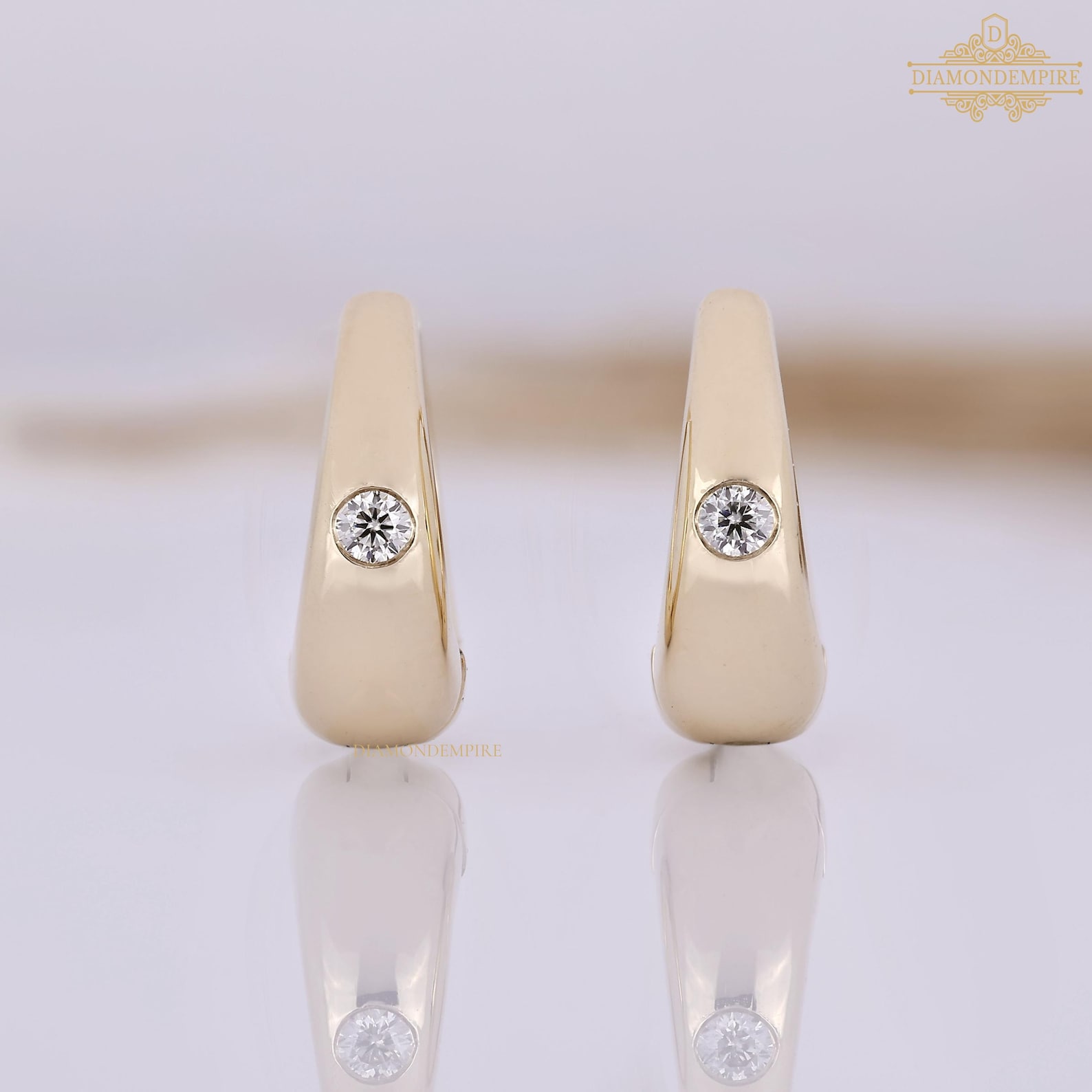 Slim Diamond Hoop — view 7
