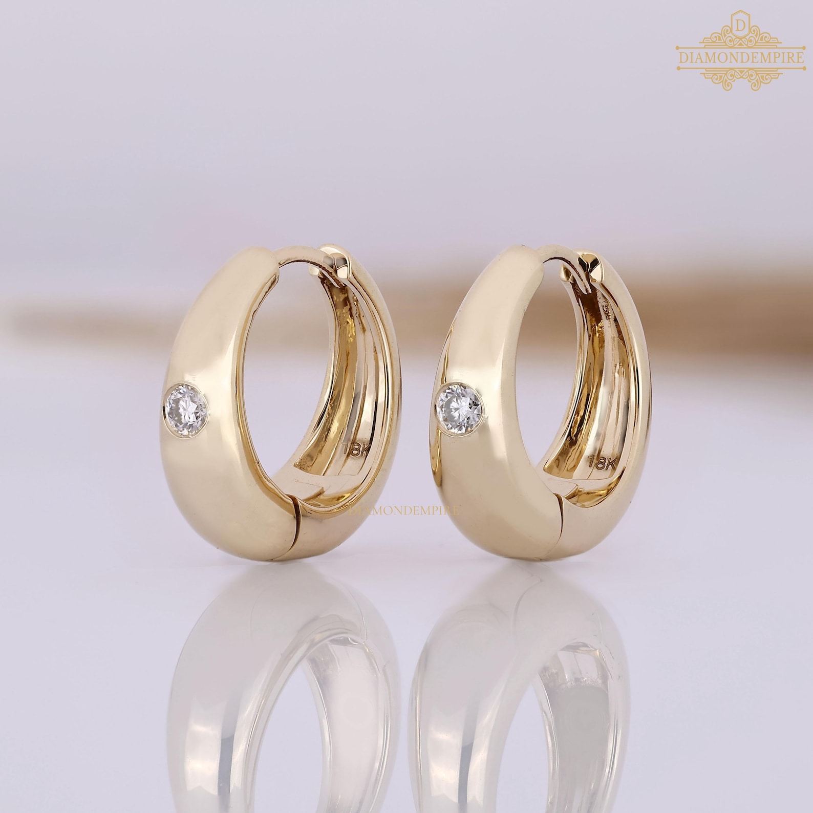 Slim Diamond Hoop — view 11