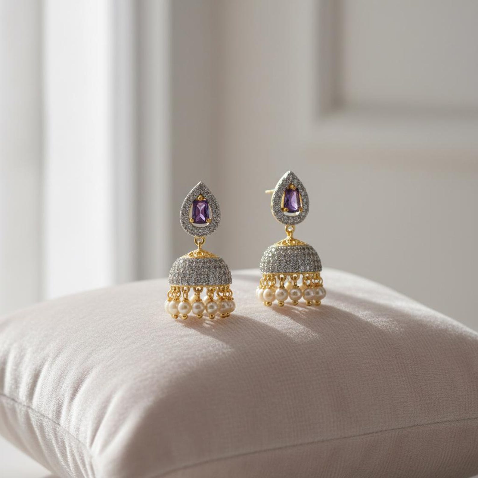 Classic Diamond Jhumka — view 5