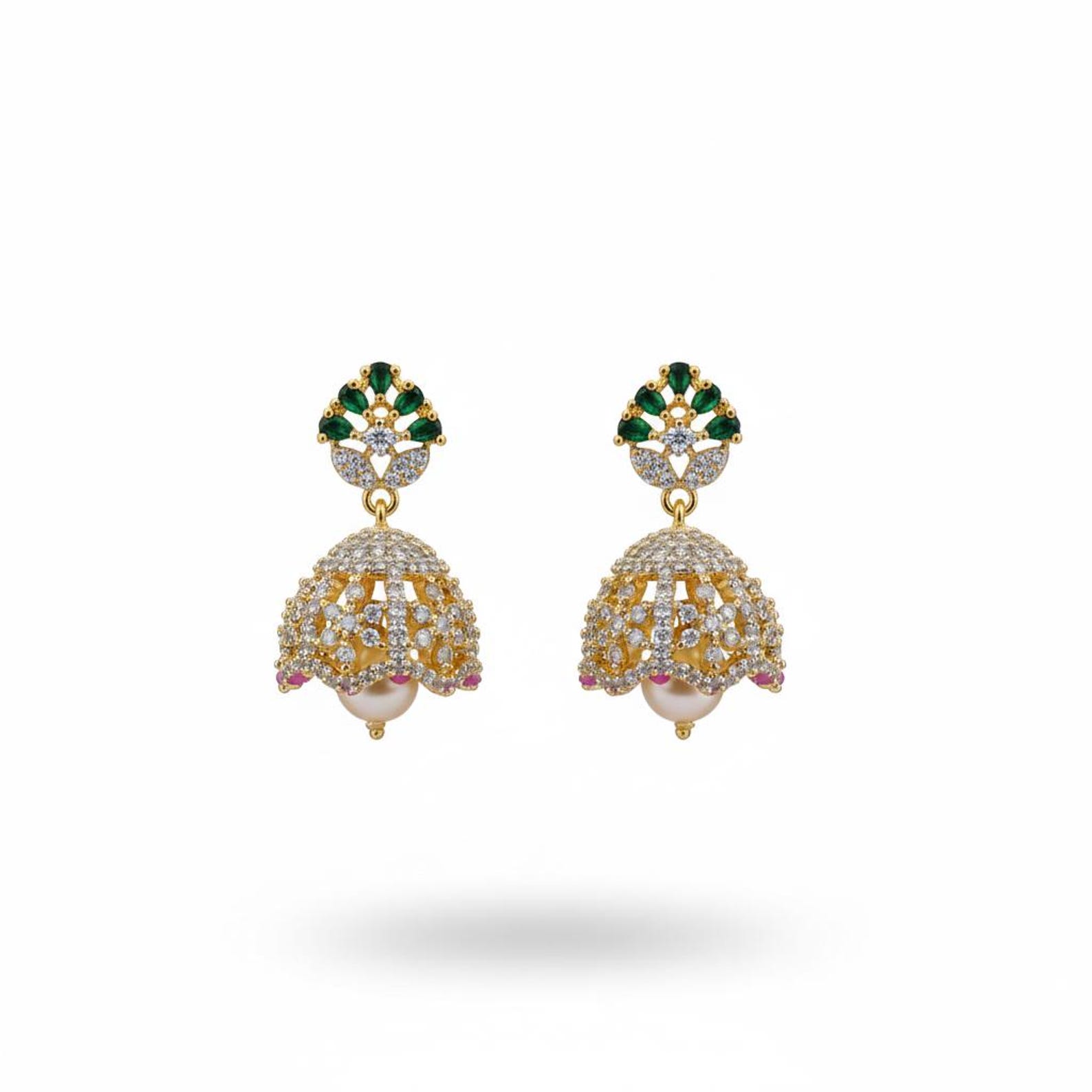 Ornate Diamond Jhumka — view 3
