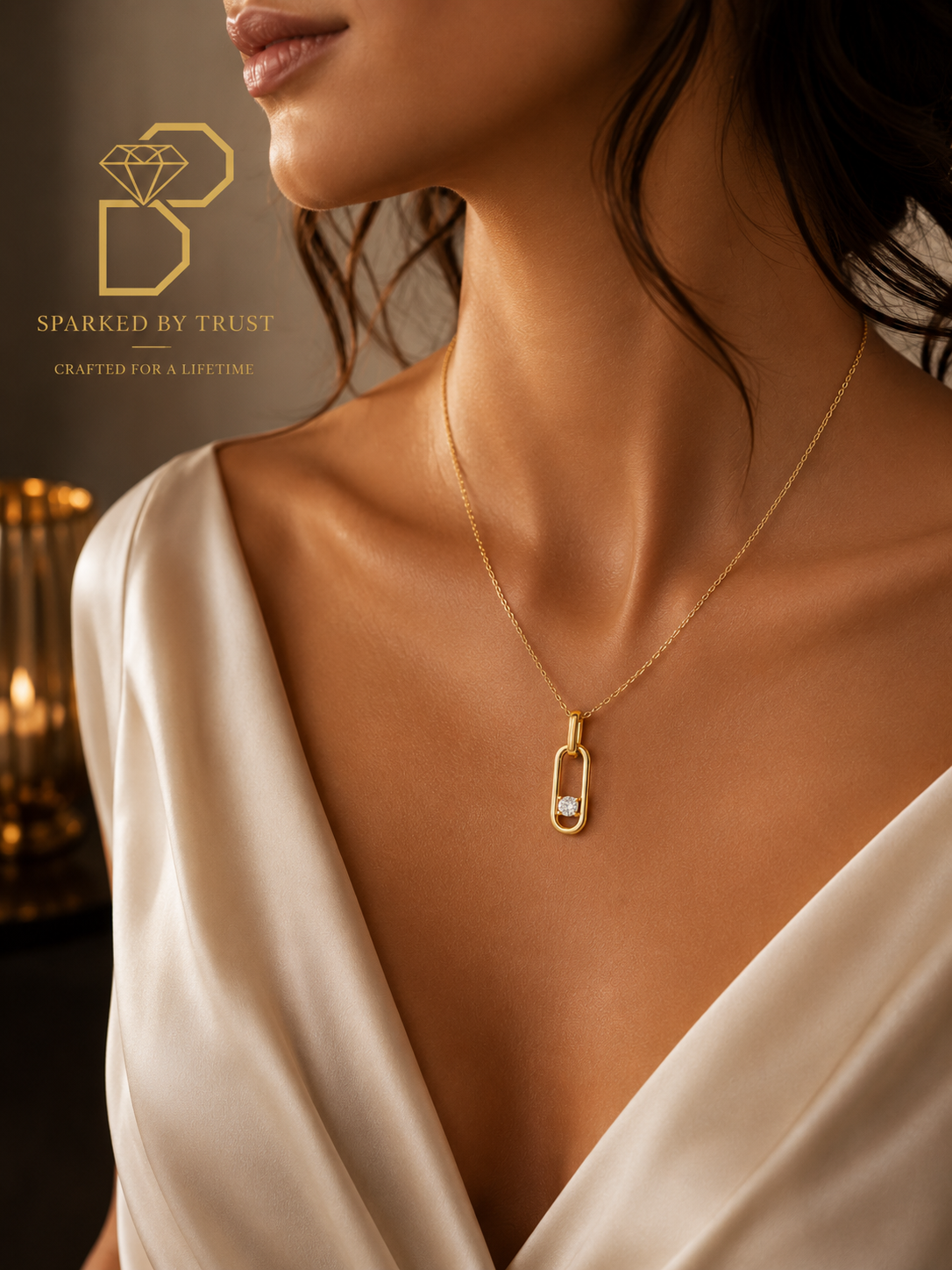 Elegant Halo Pendant — view 2