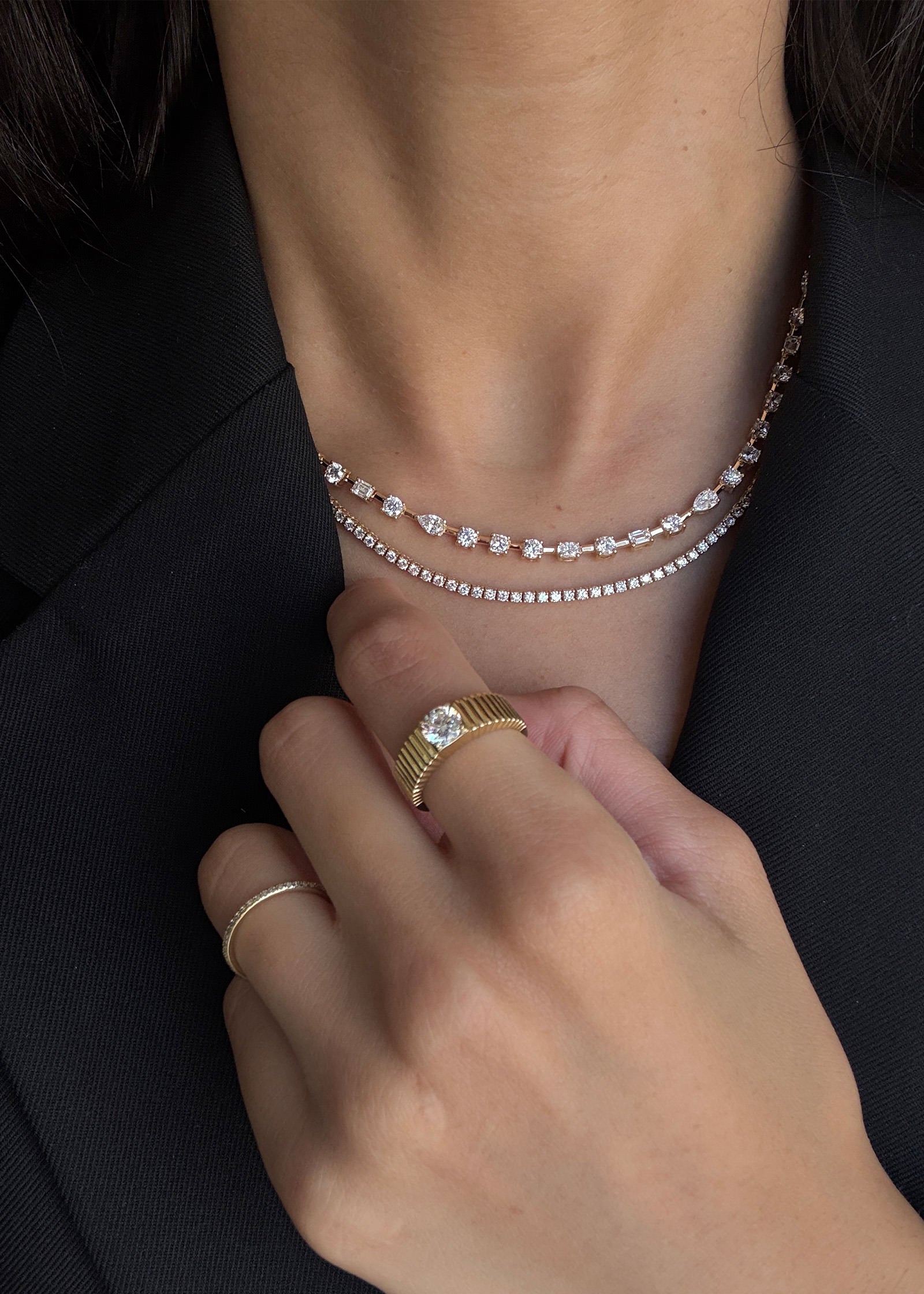 Diamond Line Necklace — view 4
