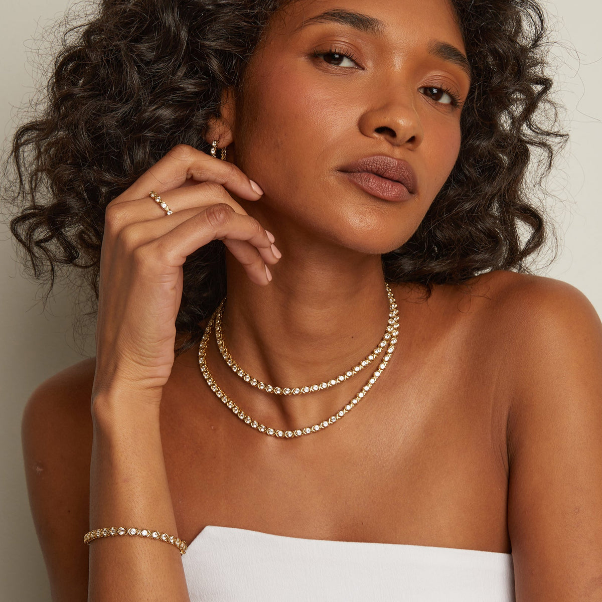 Elegant Tennis Necklace — view 2