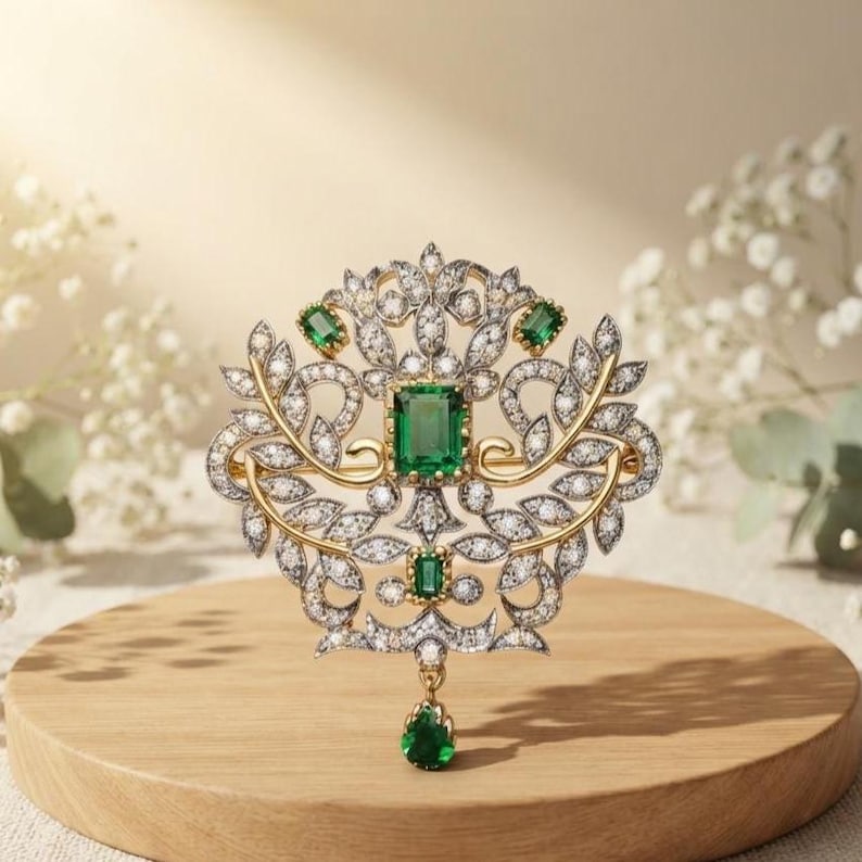Antique Diamond Brooch — view 2