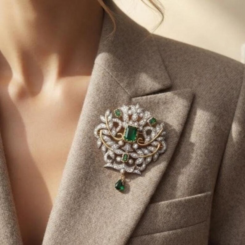 Antique Diamond Brooch — view 3