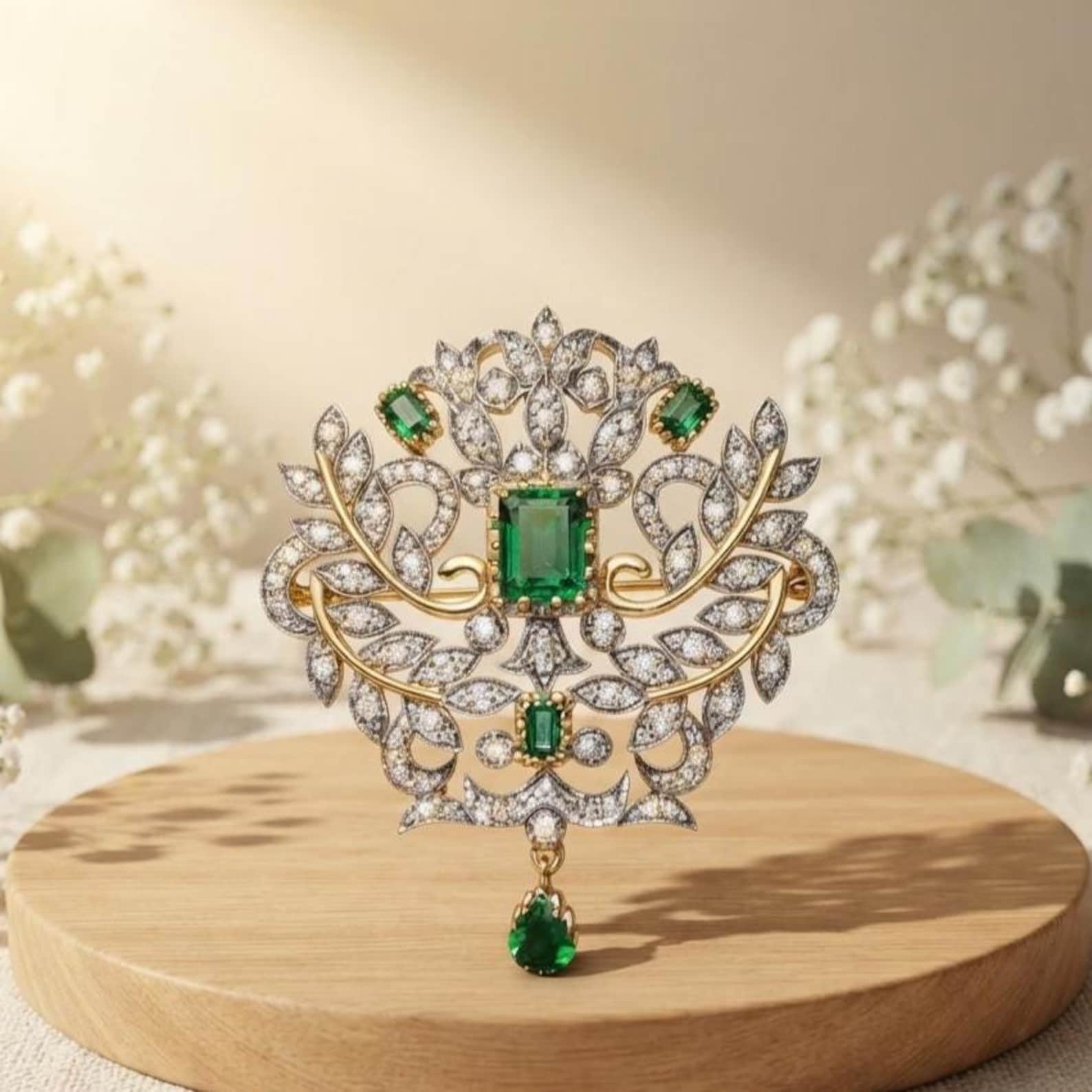 Antique Diamond Brooch — view 4