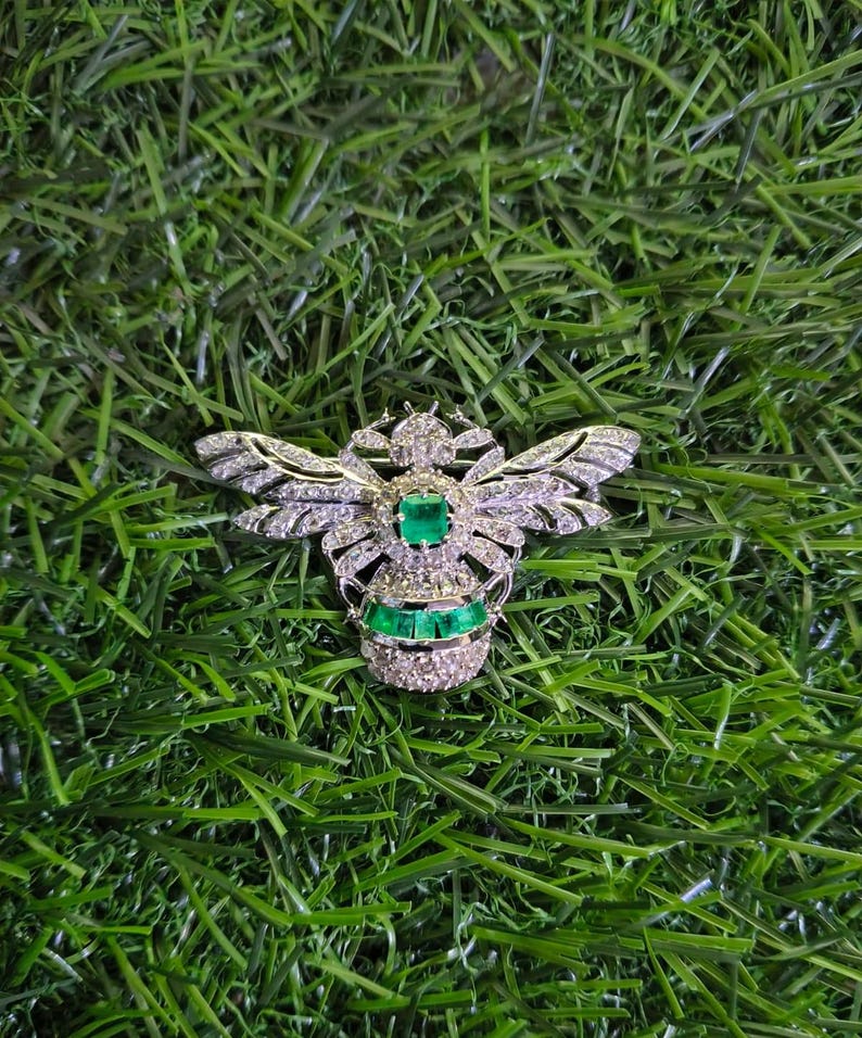 Ornate Diamond Brooch — view 2