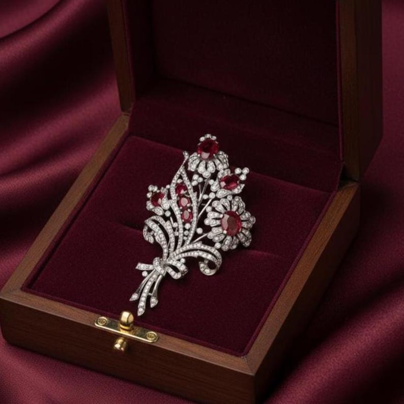 Floral Diamond Brooch — view 2
