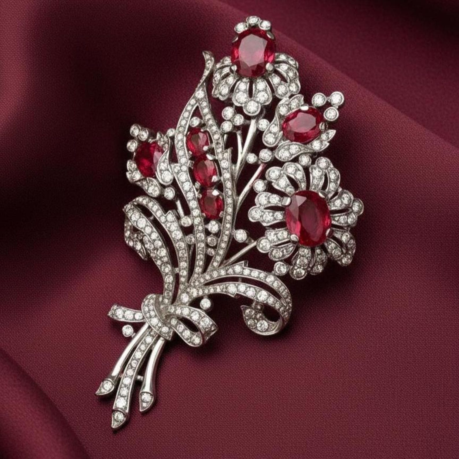 Floral Diamond Brooch