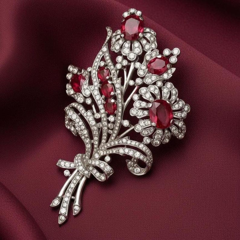 Floral Diamond Brooch — view 4