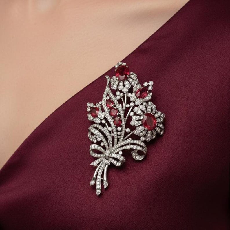 Floral Diamond Brooch — view 5