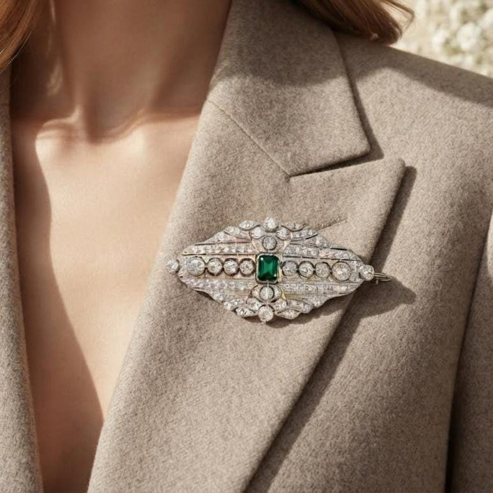 Delicate Diamond Brooch — view 4
