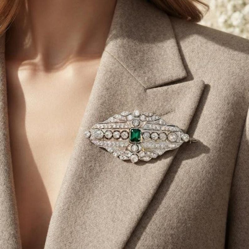 Delicate Diamond Brooch — view 6