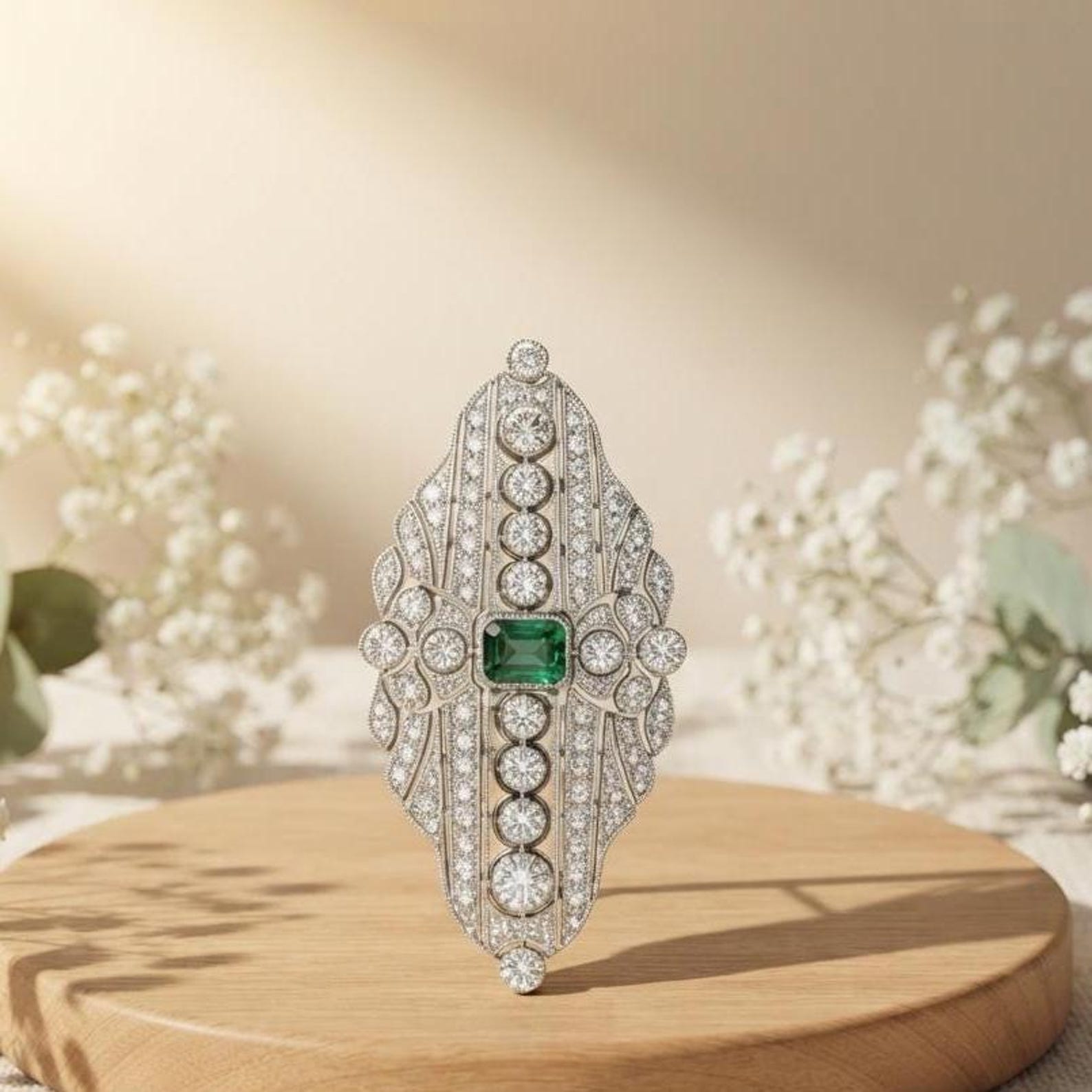 Delicate Diamond Brooch — view 7