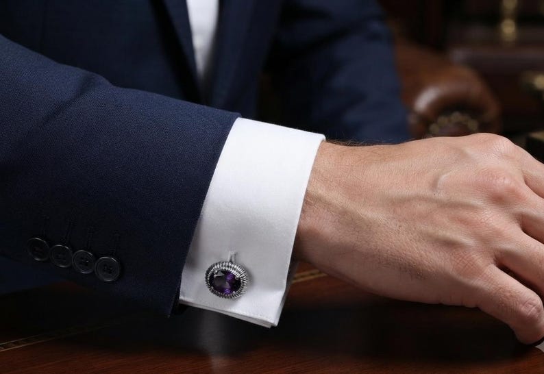 Modern Diamond Cufflink — view 2