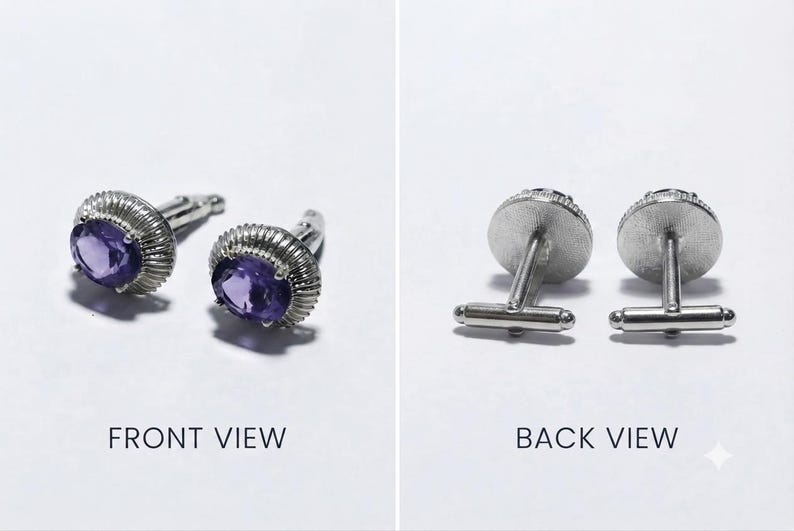 Modern Diamond Cufflink — view 3