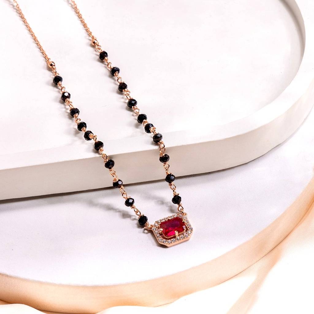 Thin Silver Mangalsutra — view 2