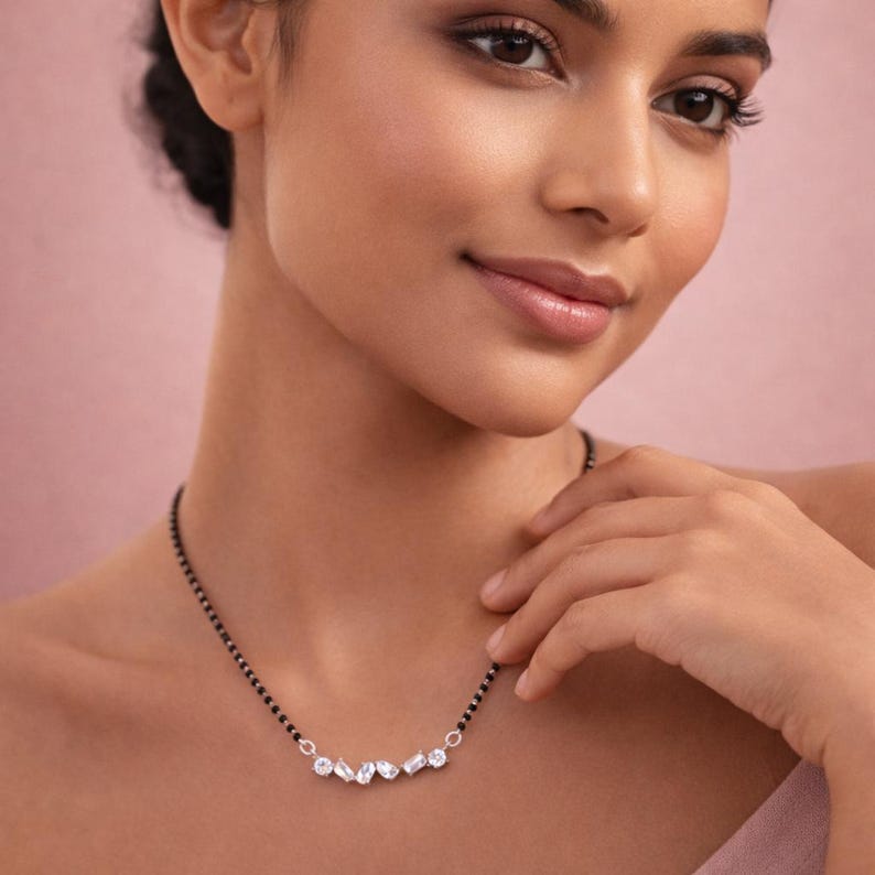 Traditional Black Bead Necklace — view 2