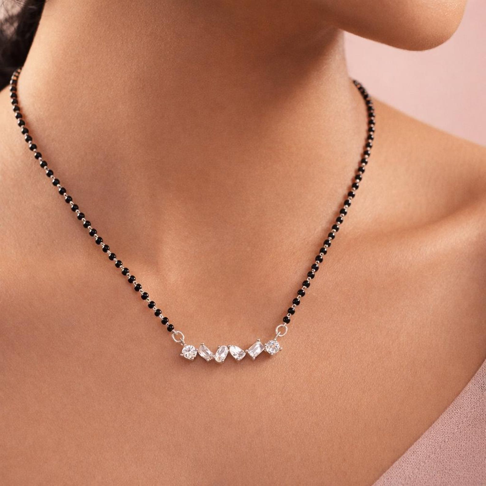 Traditional Black Bead Necklace — view 6
