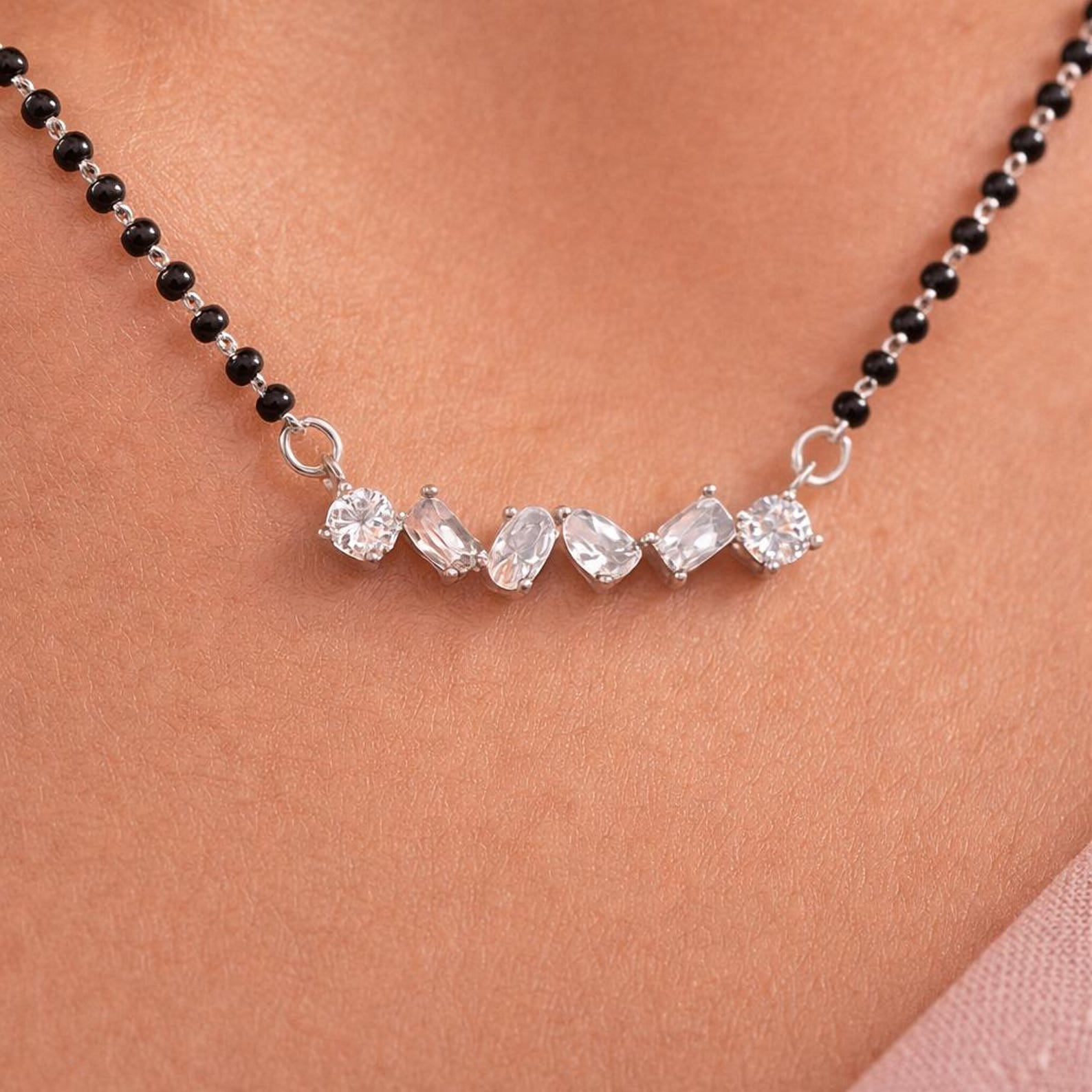 Traditional Black Bead Necklace — view 8