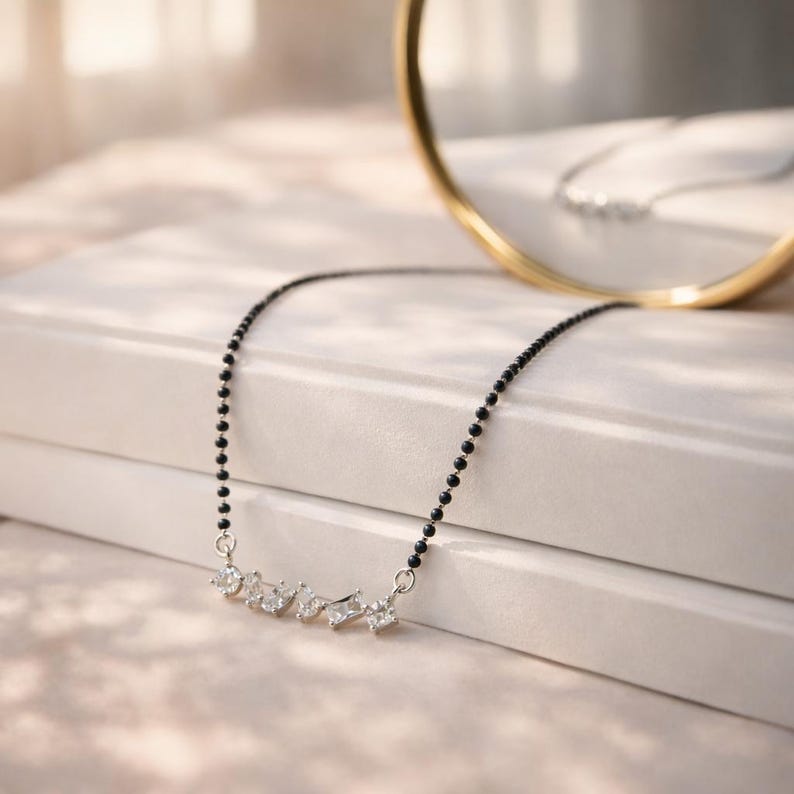 Traditional Black Bead Necklace — view 9