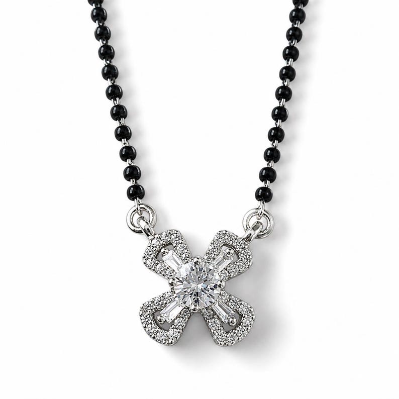 Simple Black Bead Necklace — view 2