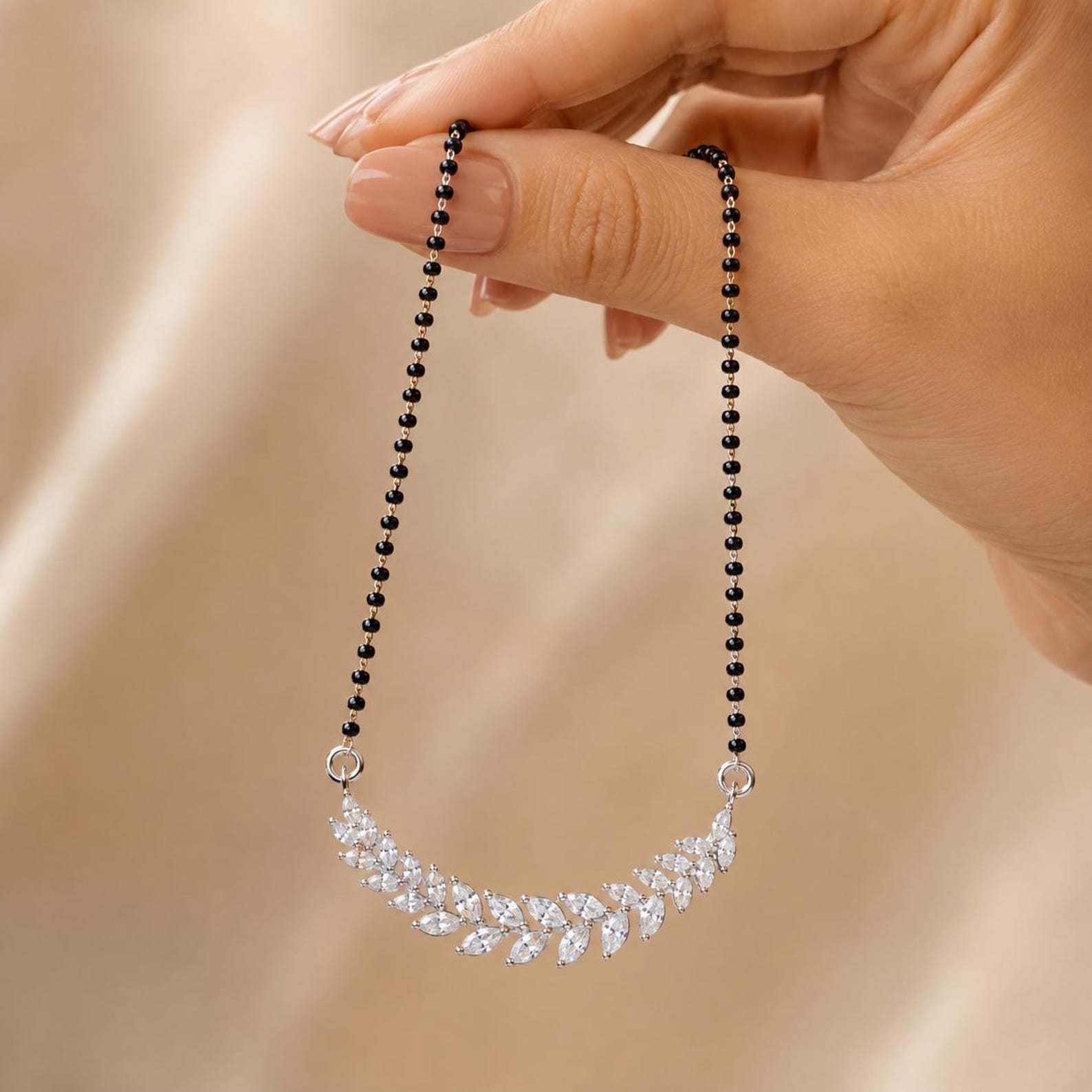 Fine Black Bead Chain — view 4