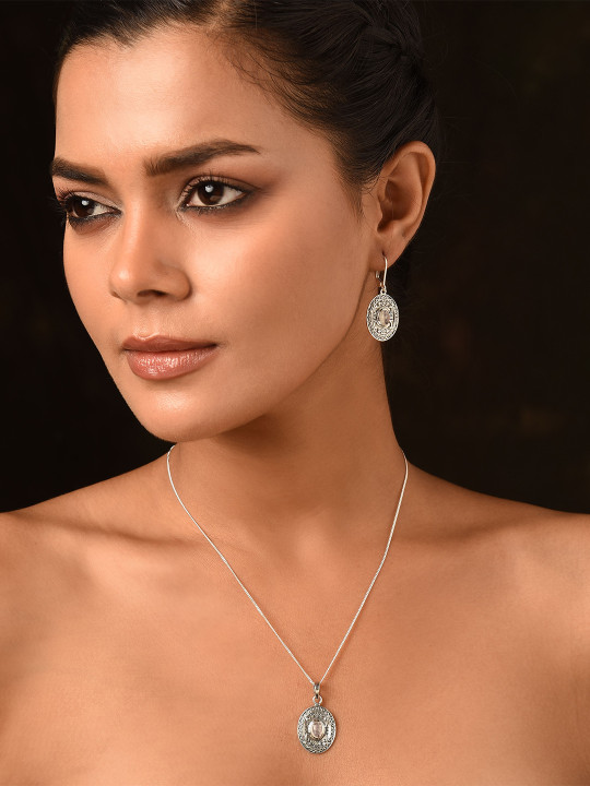 Silver Chain Pendant Set — view 3