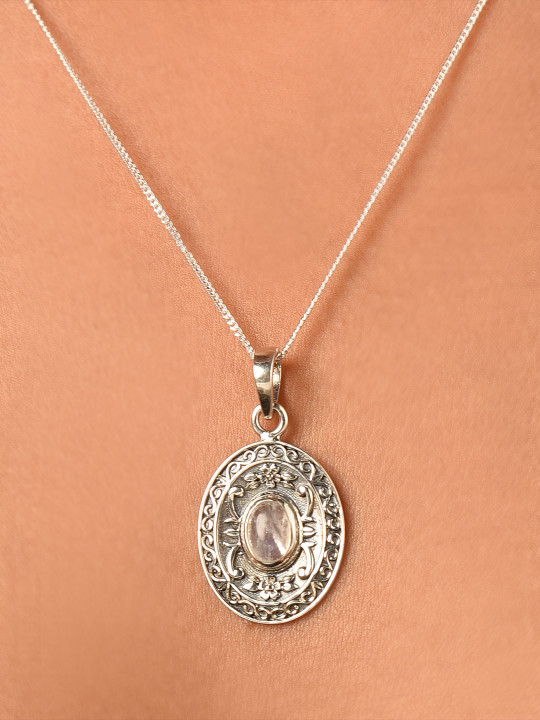 Silver Chain Pendant Set — view 4