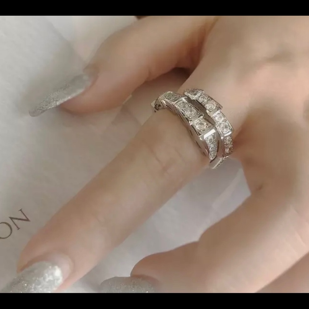 Snake CZ Ring — view 2