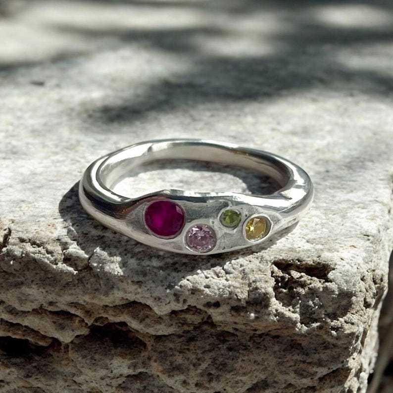 Modern Birthstone Ring