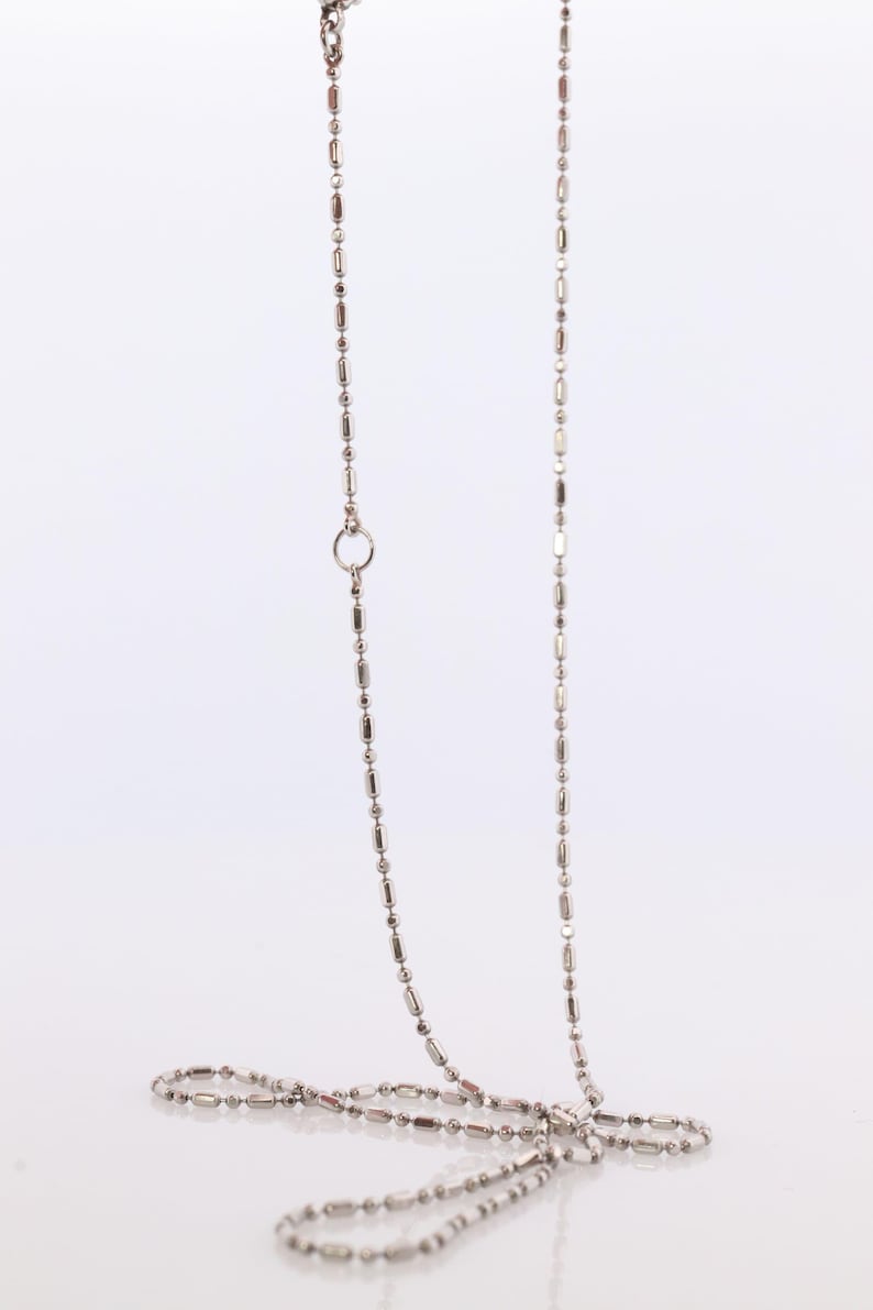 Modern Platinum Necklace — view 2