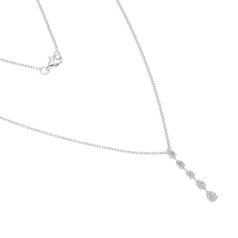 Simple Platinum Necklace — view 2