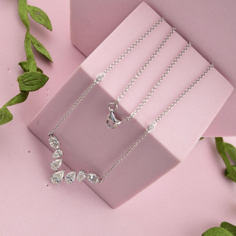 Minimalist Platinum Necklace — view 2